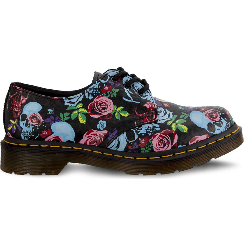 Dr. Martens 1461 Rose Rose Fantasy Backhand Straw Grain Multi crno raznobojna