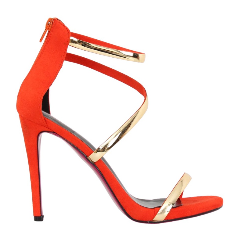 Narančaste sandale na visoku petu 988-58 Orange