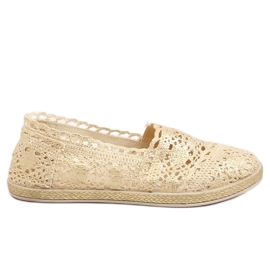 Espadrile od zlatne čipke JX1020 Zlatno zlatni