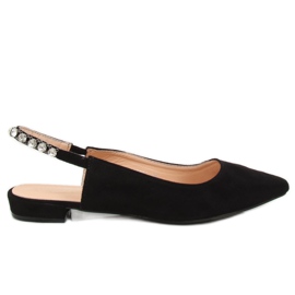 Crne LS5028 Crne balerinke s otvorenim potpeticama crna