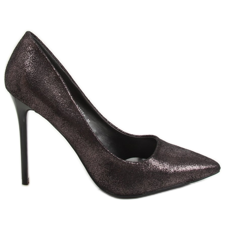 Grafitne ženske štikle s visokim potpeticama AT-0596-L Spear crno raznobojna