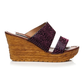 Sergio Todzi Sandale na klin crna ružičasta