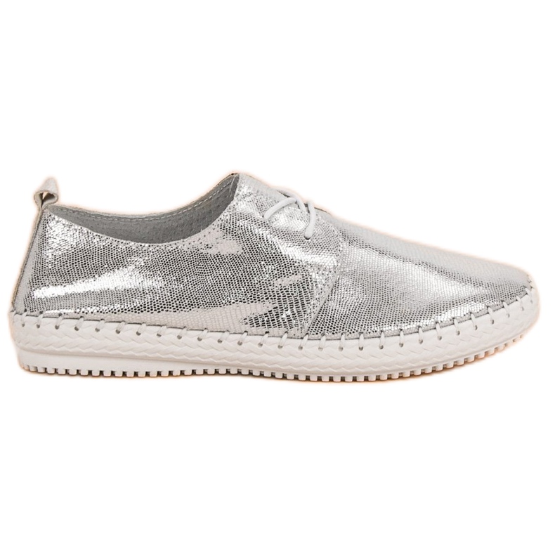 Filippo Srebrne kožne cipele siva