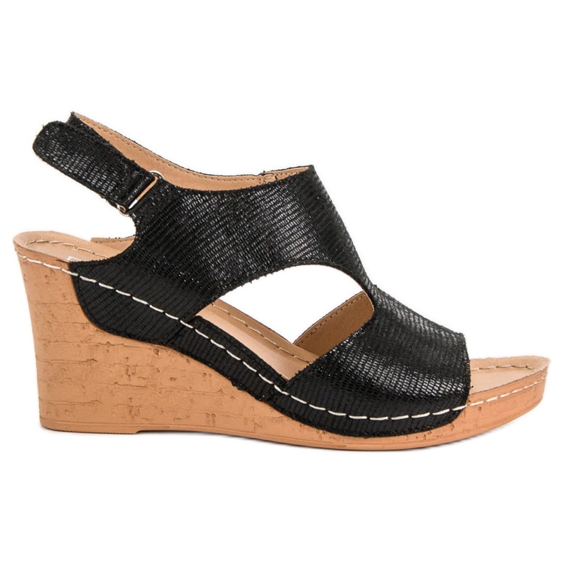 Filippo Crne sandale na klin crno