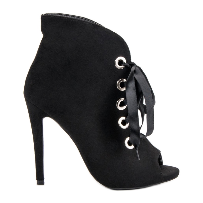 Bestelle Vezane čizme s otvorenim prstima crno