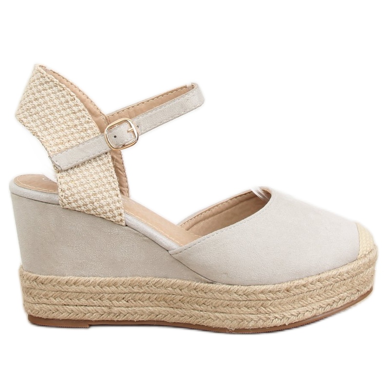 Sive espadrile na klinovima T331P Siva