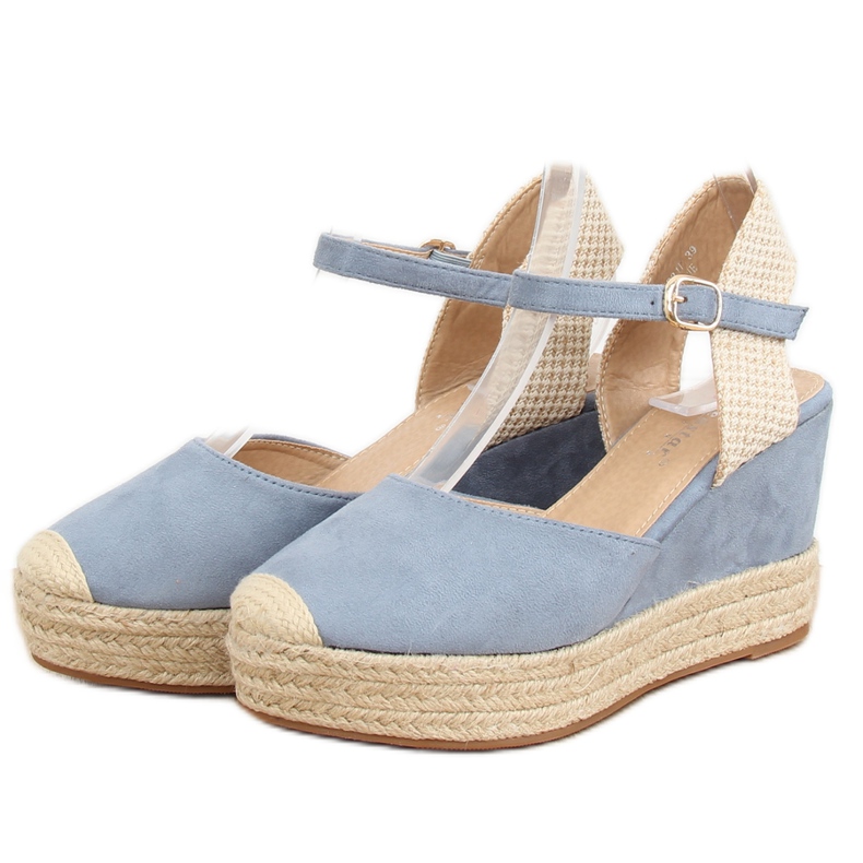 Plave espadrile na klinovima T331P Plava