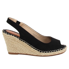 Crne espadrile na klinovima YY29P Crna