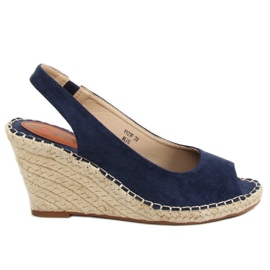 YY29P Plave espadrile na klinovima tamnoplava