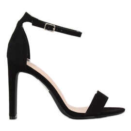 Crne sandale s visokim potpeticama NF-37P Crna