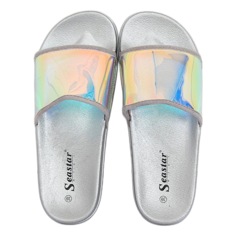 Papuče benzinske boje srebrne CK80P Srebrne siva