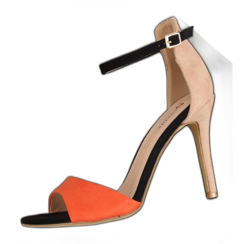 Sandale na visoku petu WD100P Bež smeđa raznobojna