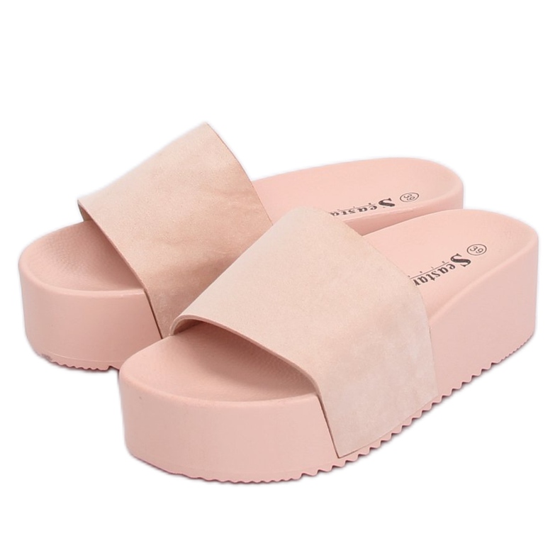 Ružičaste CK76P Ružičaste papuče s visokim potplatom ružičasta