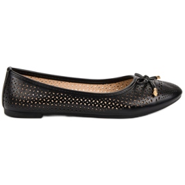 Ažurne balerine crna