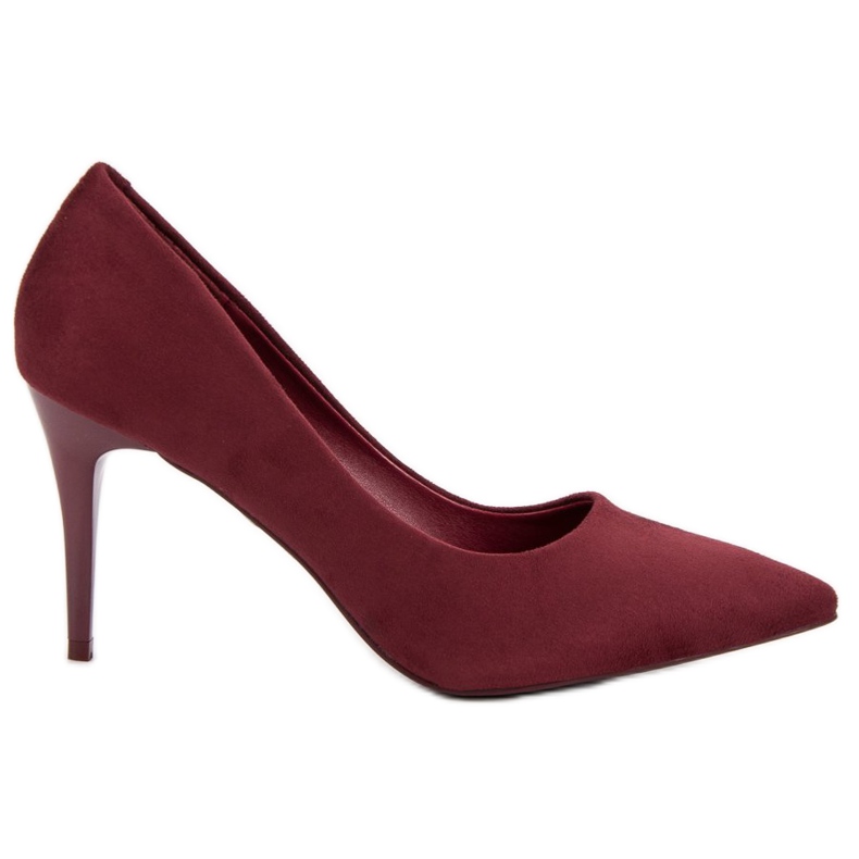 Bestelle Maroon Suede Heels crvena