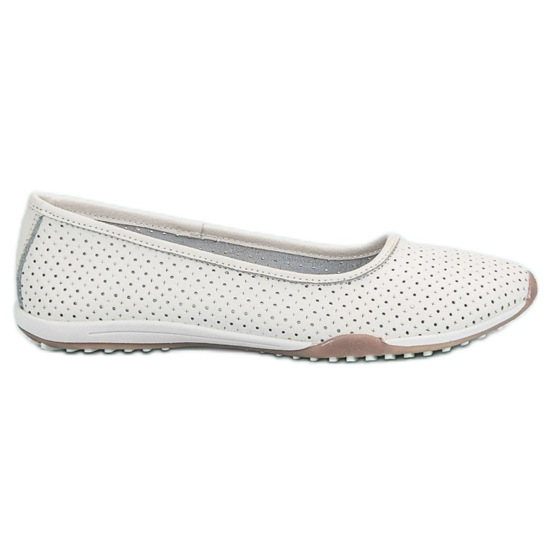 Filippo Ažurne kožne balerinke bijela