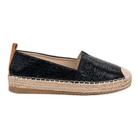 Small Swan Sjajne espadrile crna
