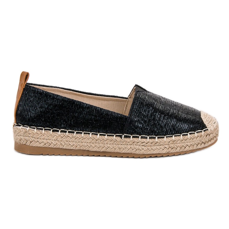 Small Swan Sjajne espadrile crno