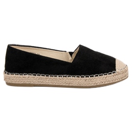 Small Swan Espadrile od antilopa crna