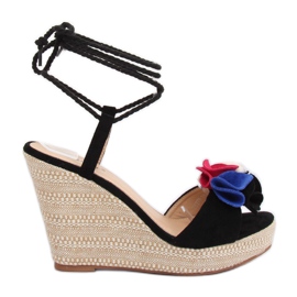 Crne sandale na klinove YY27P Crna