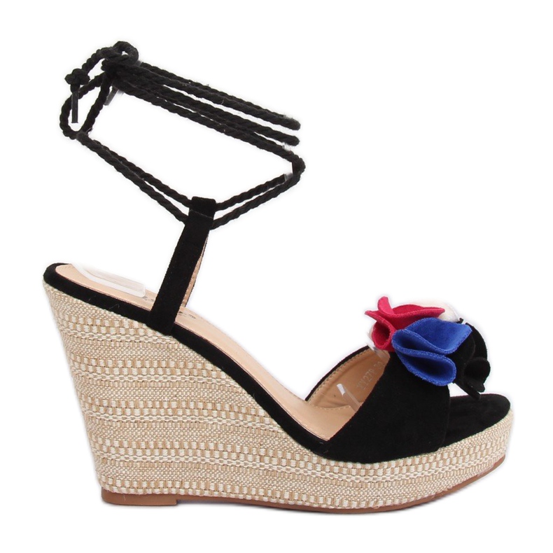 Crne sandale na klinove YY27P Crna crno