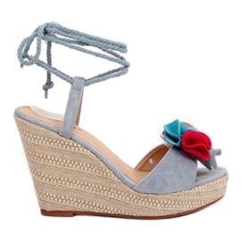 Plave sandale na klin YY27P plava