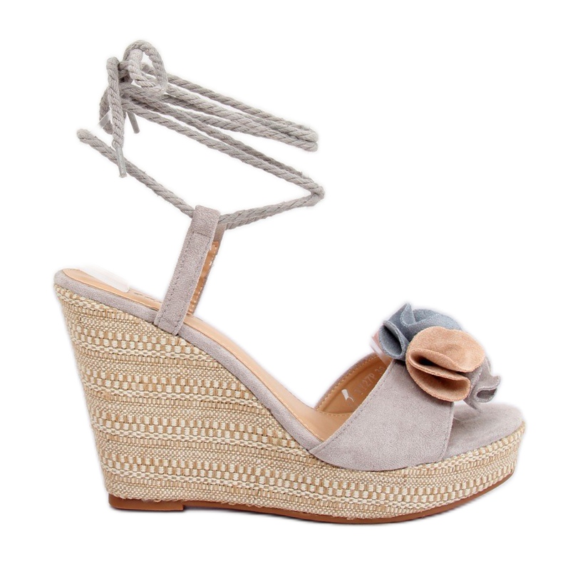 Sive sandale na klinastu petu YY27P Siva