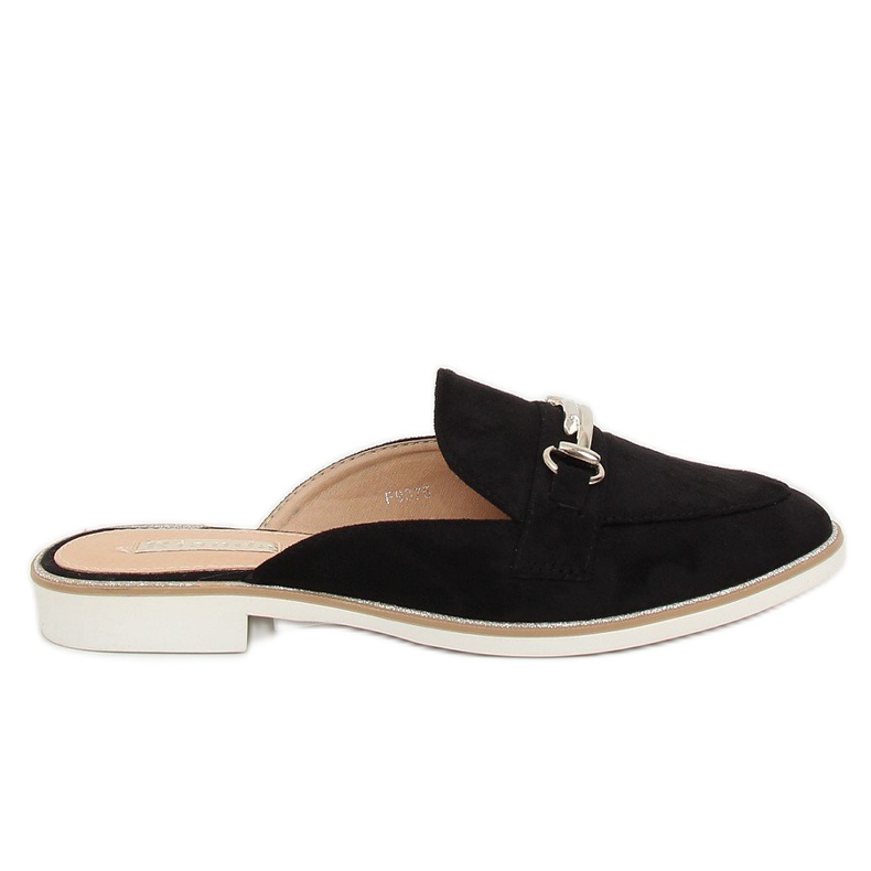 Crne F9375 Crne papuče za mokasine crno