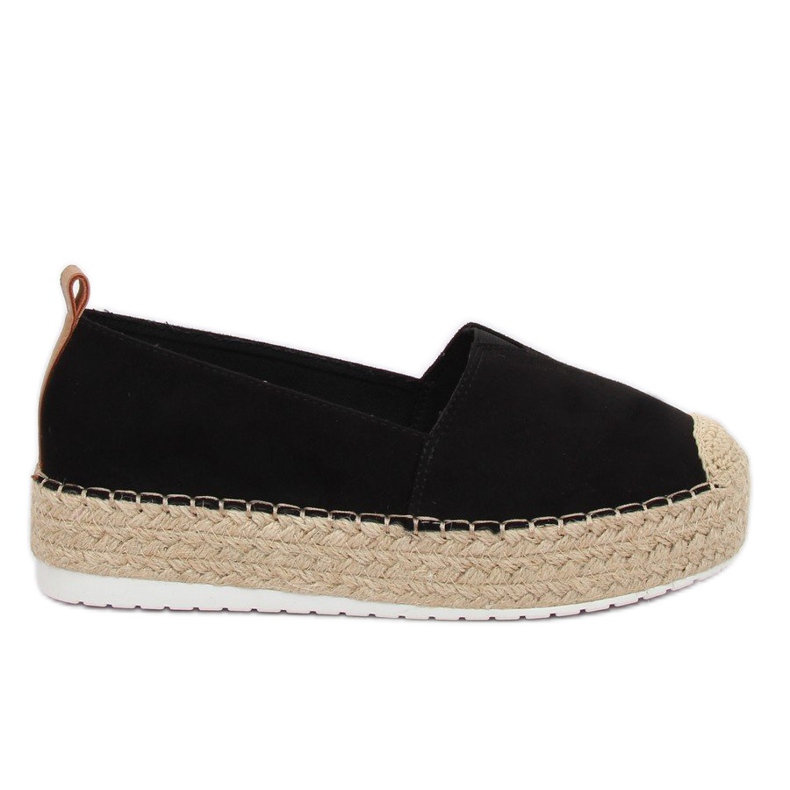 Crne BL247 Crne espadrile na visokom potplatu crno