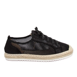 Crne espadrile s vezicama B752S-BL Crne crna