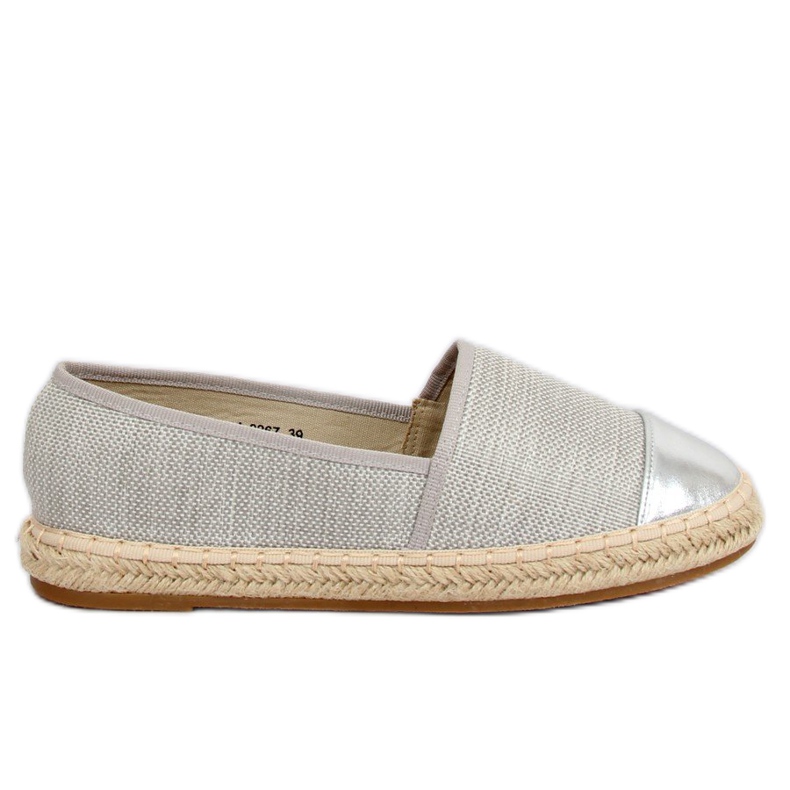 Espadrile od sivog platna A-9267 Sivo siva