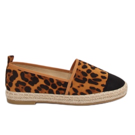 Ženske espadrile 888-15 Leopard crna smeđa višebojan