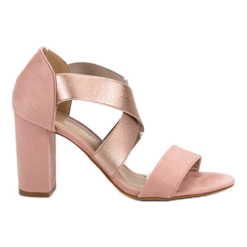 Super Mode Ružičaste sandale na visoku petu ružičasta