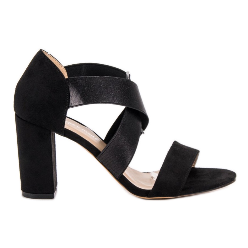 Super Mode Crne sandale na štiklu crno