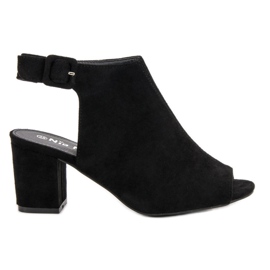 Nio Nio Sandale izgrađene na šanku crna