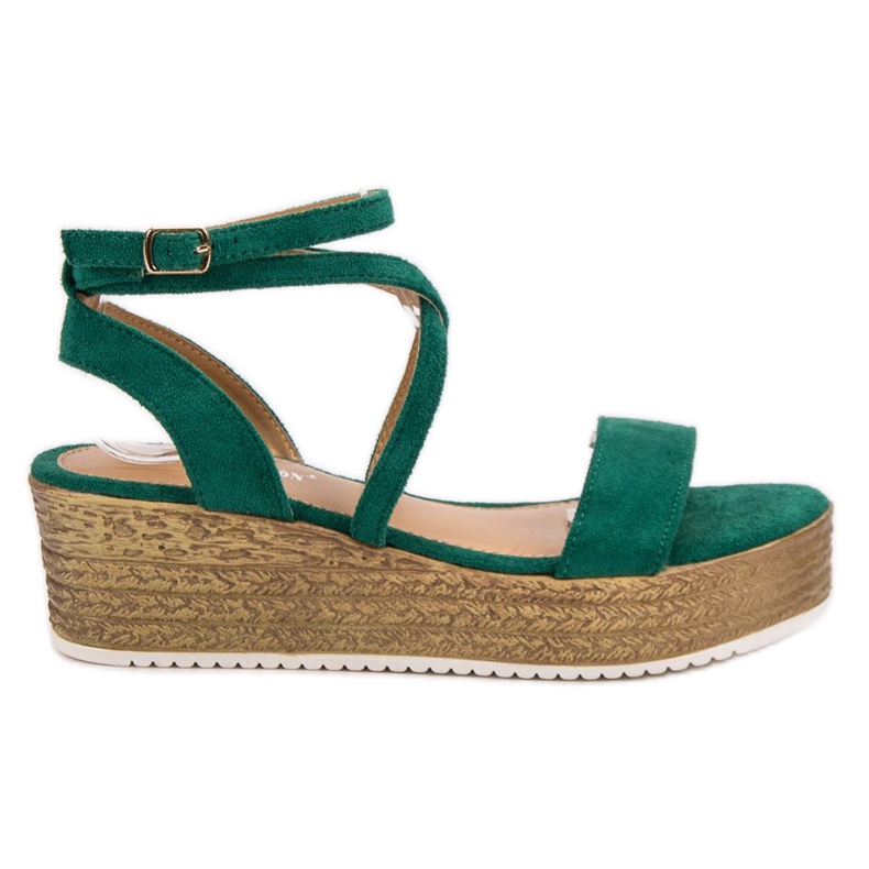 Ch. Creation Sandale sa zelenim klinom zelena