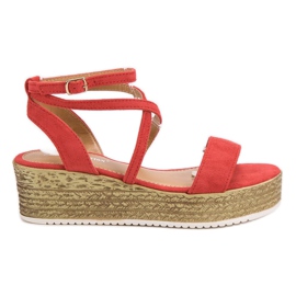 Ch. Creation Sandale s crvenim klinom crvena