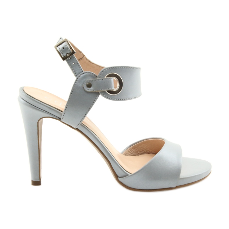 Kožne sandale na iglu Edeo 3208 siva