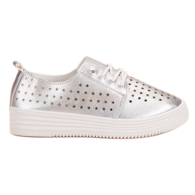 Srebrne ažurne tenisice siva