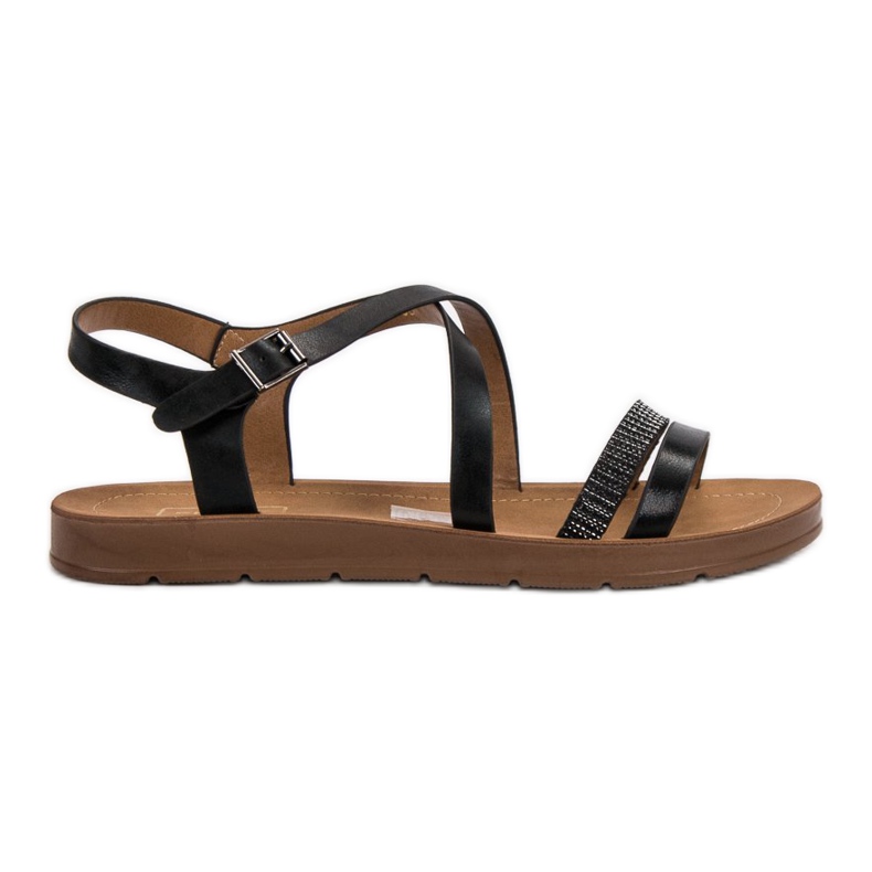 Filippo Crne sandale s kristalima crno