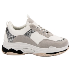 Bijele tenisice s uzorkom crna smeđa