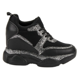 VICES Tenisice s brokatom crna