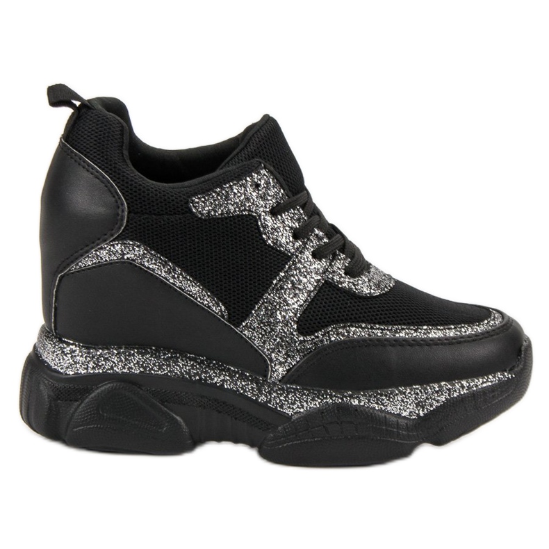 VICES Tenisice s brokatom crno