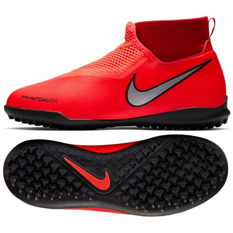 Nike Phantom Vsn Academy Df Tf Jr AO3292-600 nogometne cipele crvena crvena