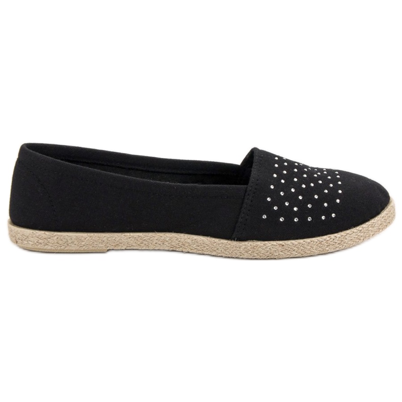 Crne espadrile s kristalima crno