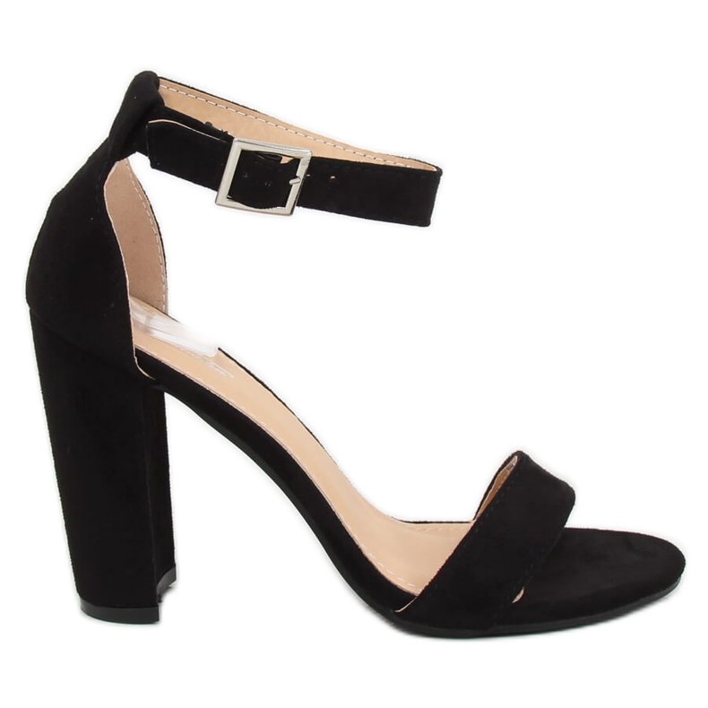 Crne sandale na stupu. 369-18 Crne crno