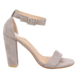Sive sandale na stupu 369-18 Sivo siva