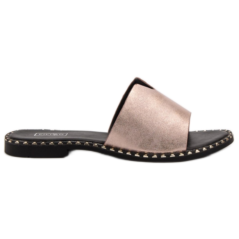 Filippo Udobne sjajne papuče žuta boja