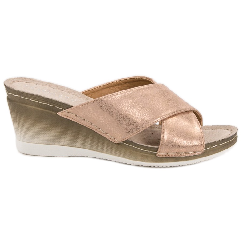 VINCEZA sandale na klin žuta boja