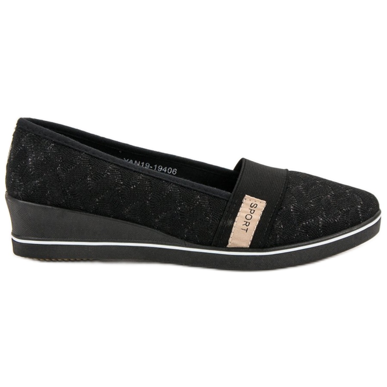 VINCEZA tekstilne balerinke crno